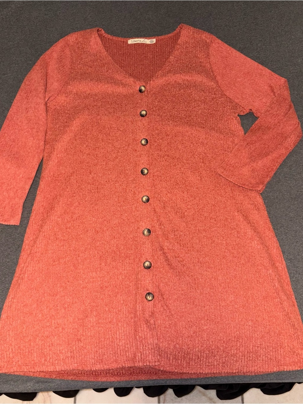 Plus size Button-Front V-Neck dress 2x